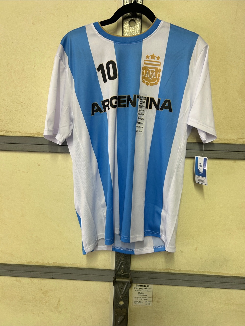 FA Argentina Replica Soccer Jersey in Sky Blue & White